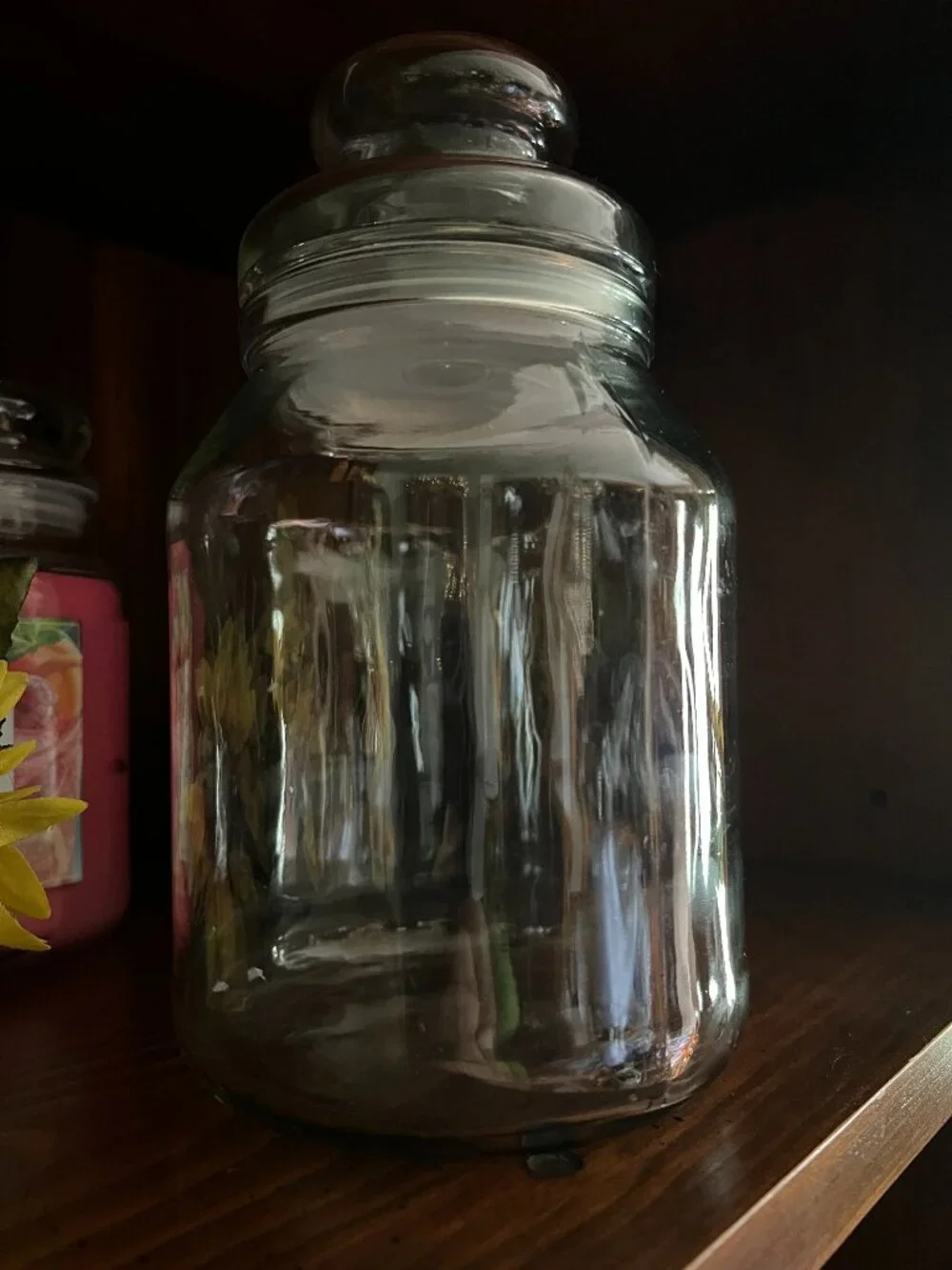 Vintage Clear Glass Jar with Lid 40oz